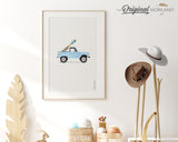 Baby Blue Classic Truck with Surfboards Print | Vertical  Vintage Car Printable, Bedroom Wall Art, Surfboard Wall Art, Surf Decor, MORILAND®