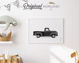 Black Old Truck Print, Pickup Truck Wall Art, Truck Art, Nursery Prints, Car Printable Poster, Toddler Decor, Transportation Art, MORILAND®