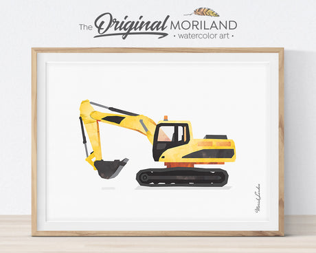 Ladder Truck Print, Backhoe Digger Printable, Construction Birthday, Decorations, Dumper, Train, Alphabet, ABC, Poster, Tractor, Farmhouse Decor, Toddler, Race Car Decor