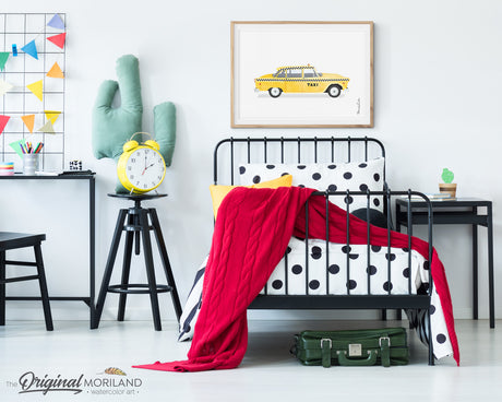 Vintage Yellow NYC Taxi Cab Printable Wall Art Poster