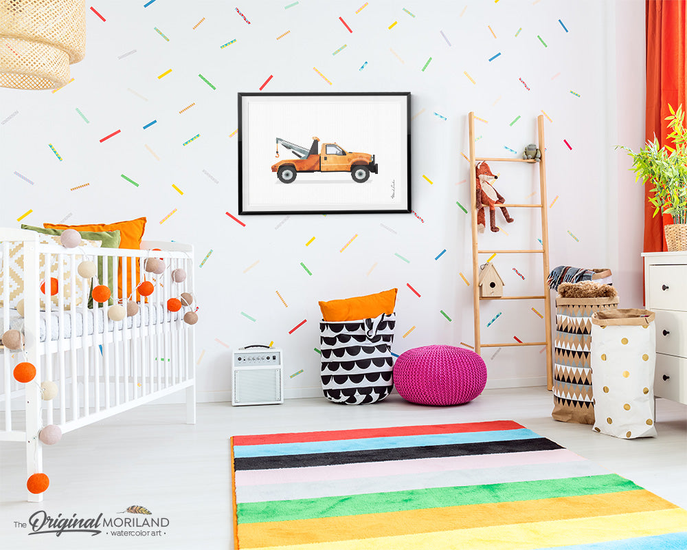 Tow Truck printable Wall Art Print for boy bedroom decor