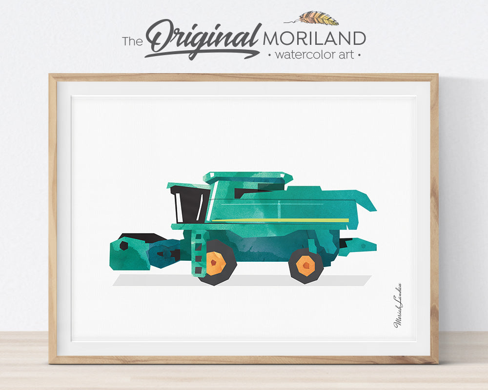 Farm Vehicles Decor, Tractor Wall Art, Preschool, Boy Bedroom Art, Digger Printable, Tractor Nursery, Tractor Birthday, Farmhouse Room Decor, Skid Steer, Pickup Truck, Backhoe, Planes Trains Trucks and Toys Print, Little Boys, Combine Decor, MORILAND Wall Art