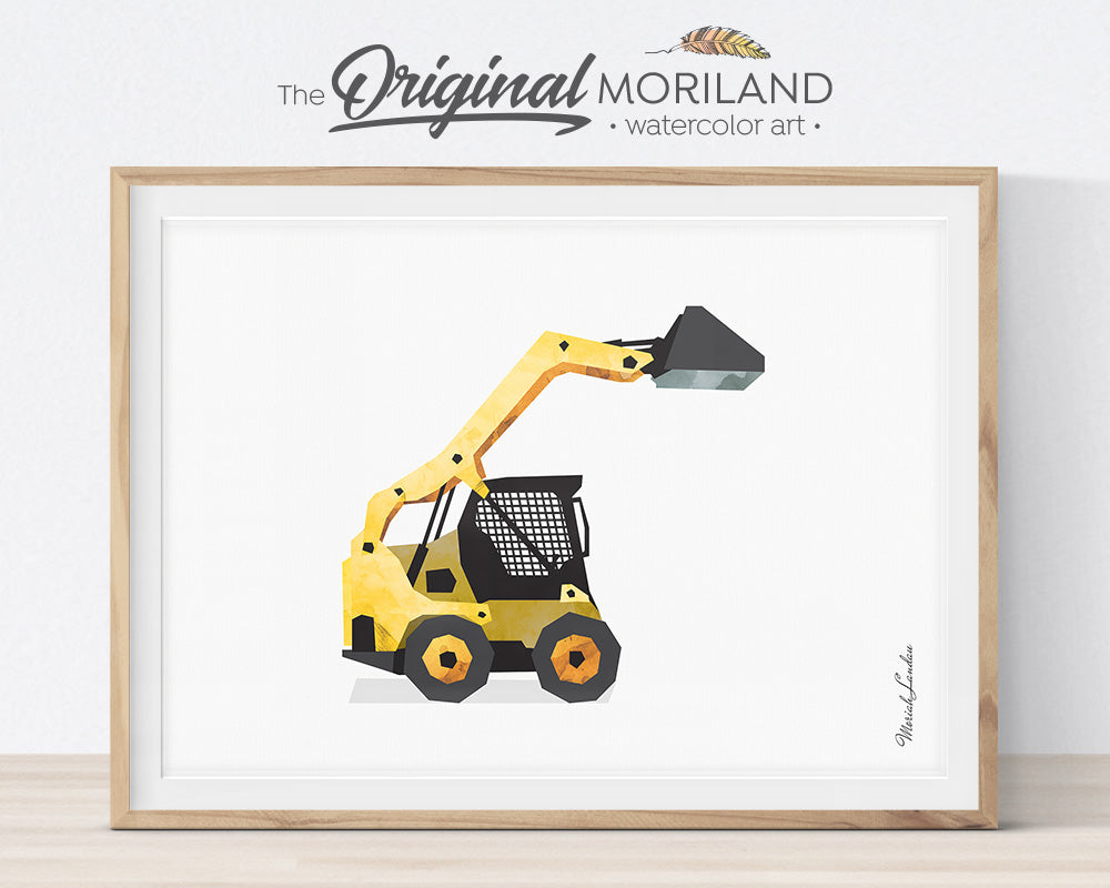 Loader, Construction, Vehicle, Truck, Print, Wall Art, Toddler, Decor, Printable, Bulldozer, Digger, Alphabet Wall Art, Classroom Decor, Skid Steer, Backhoe, Excavator