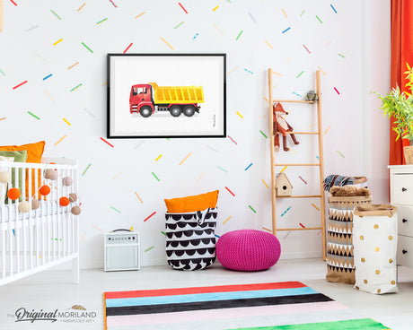 Dump Truck construction Wall art Decor for boy room and nursery decor