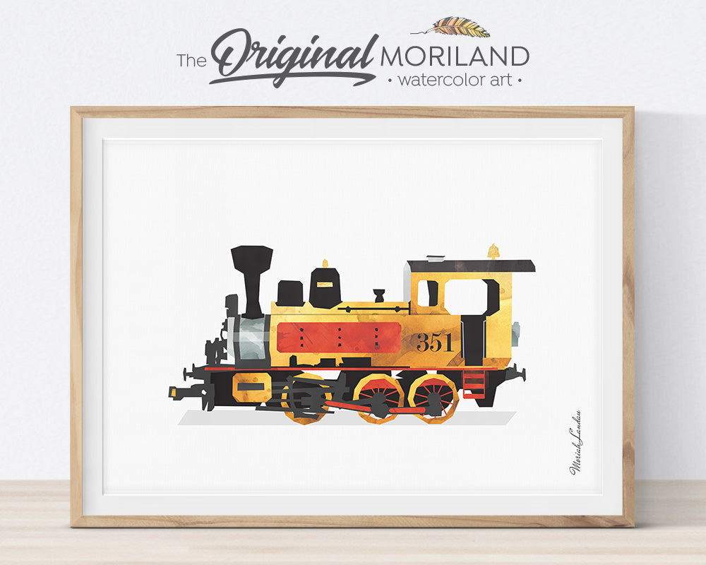 Steam Locomotive, Steam Engine, Train, Transportation, Railroad, Vehicle, Truck, Print, Wall Art, Toddler, Decor, Printable