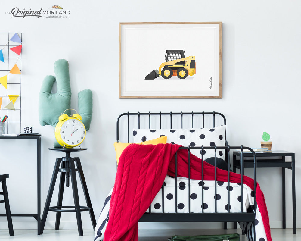 Skid Steer wall art Print for party decorations and boy room decor