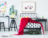 Pink Bronco Wall Art Print for Girl bedroom Decor