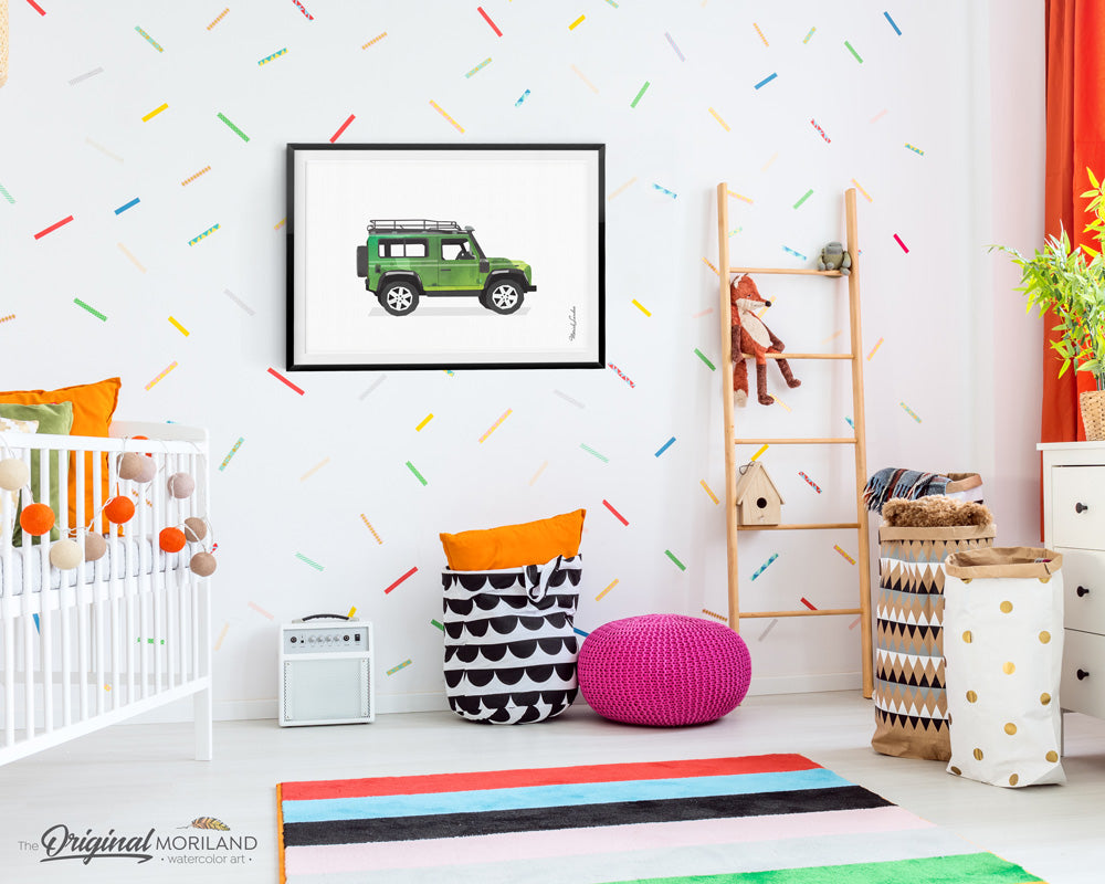 Land Rover wall art Print for kids room decor