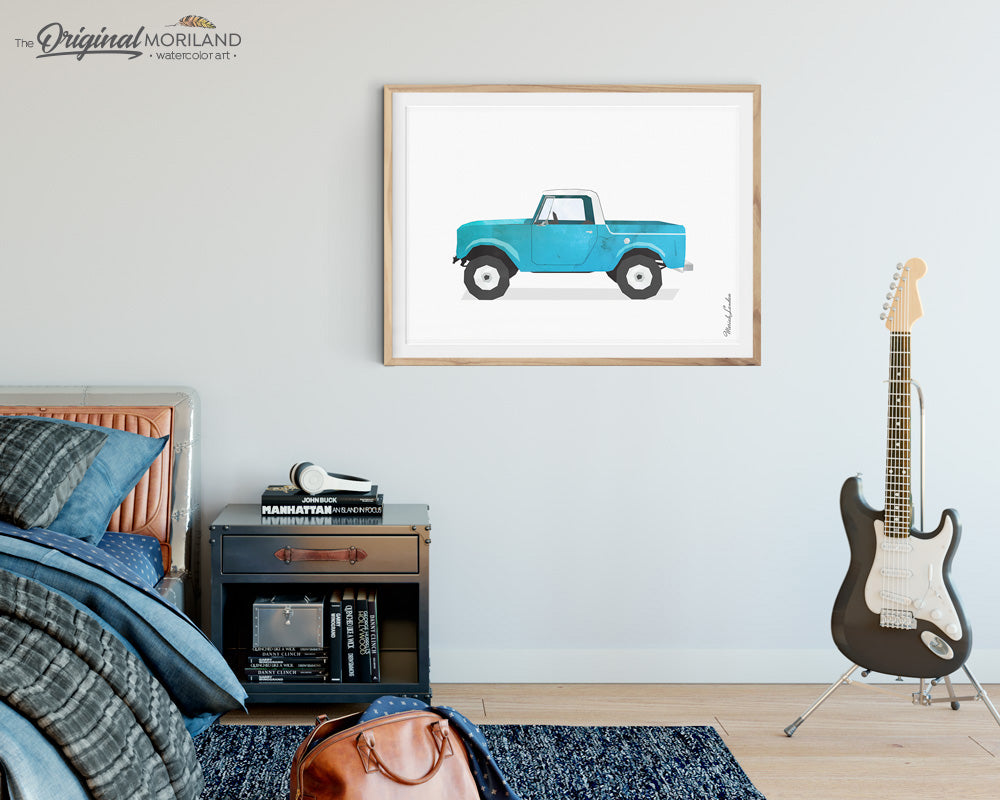 International scout Pickup Truck Wall Art for boys and girls room decor