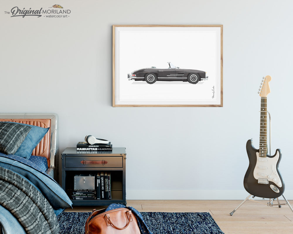 Mercedes Print Classic Car wall Art for boys room decor 