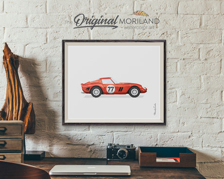 Classic Ferrari wall art print for boy room decor