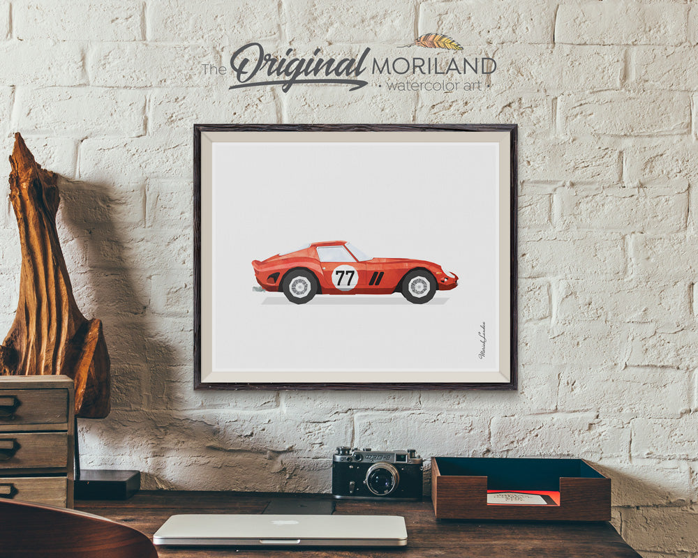 Classic Ferrari wall art print for boy room decor