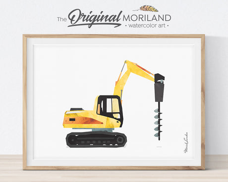 Loader, Construction, Vehicle, Truck, Print, Wall Art, Toddler, Decor, Printable, Bulldozer, Digger, Alphabet Wall Art, Classroom Decor, Skid Steer, Backhoe, Excavator