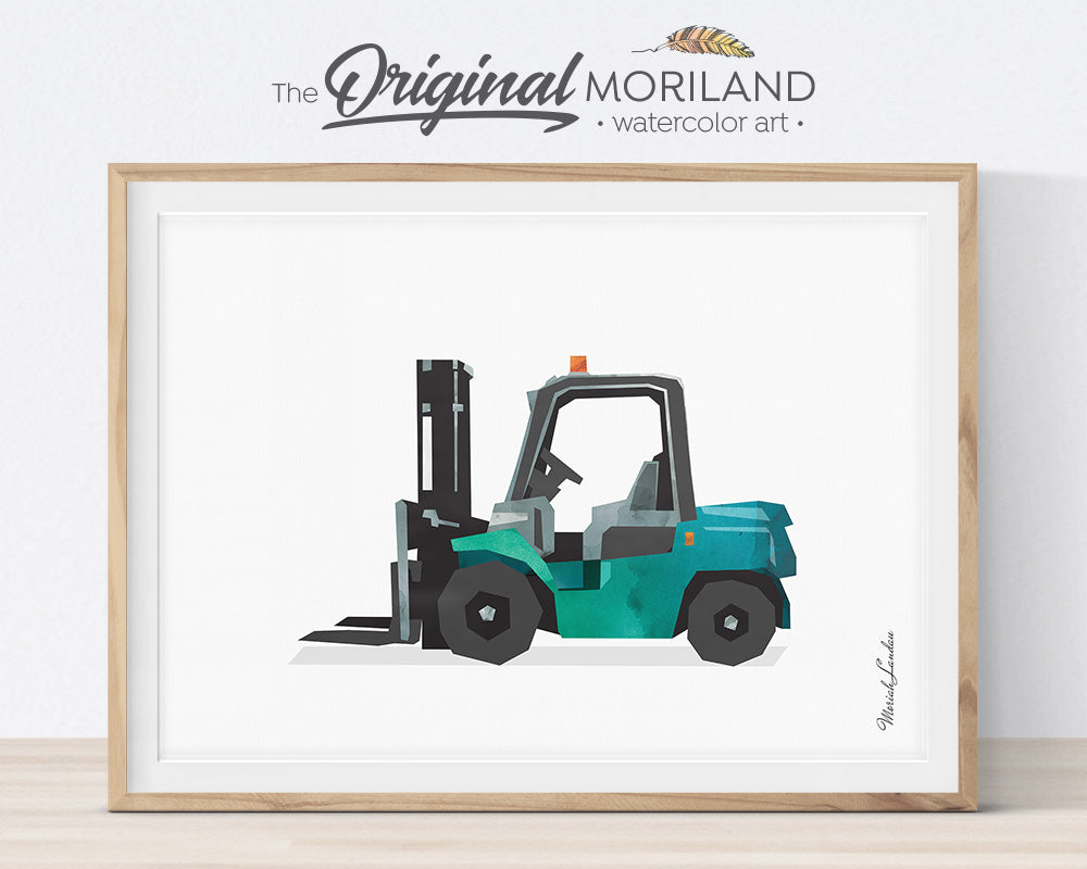 Tractor Nursery, Boy Bedroom Art, Combine Harvester Decor, Air Tractor Wall Art, Loader, Tractor Watercolor, Horse Trailer, Forklift Printable, MORILAND