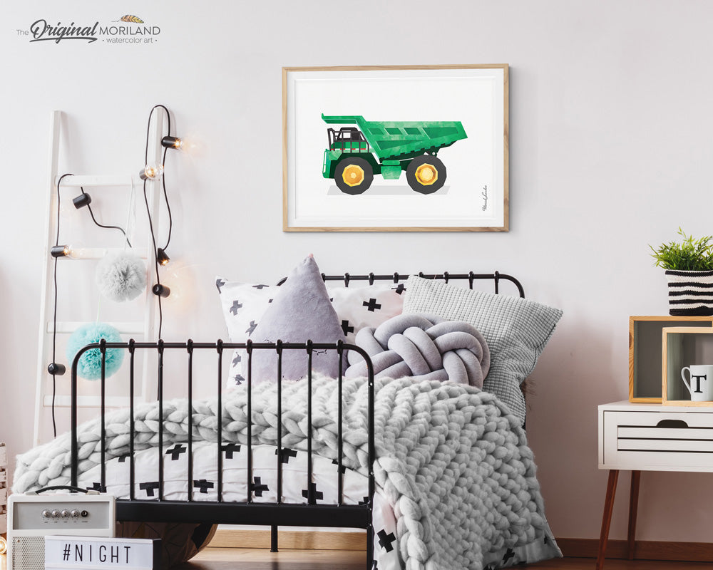 Dump Truck construction  Wall art Decor for boy room and nursery decor