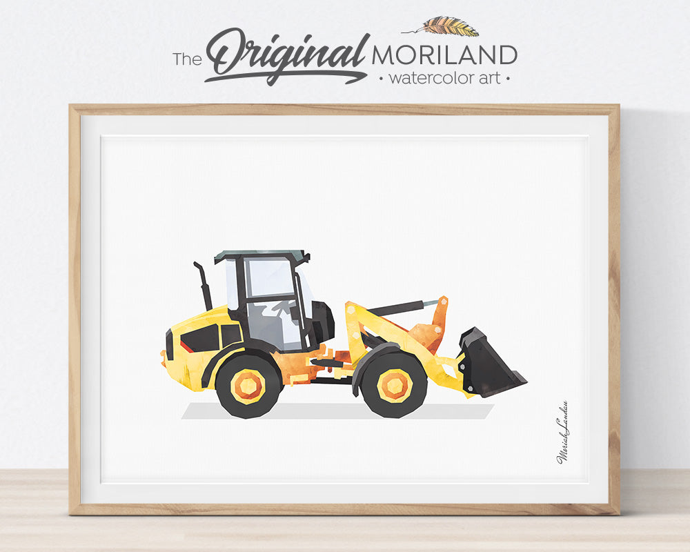 Tractor Nursery, Boy Bedroom Art, Combine Harvester Decor, Air Tractor Wall Art, Loader, Tractor Watercolor, Horse Trailer, Forklift Printable, MORILAND