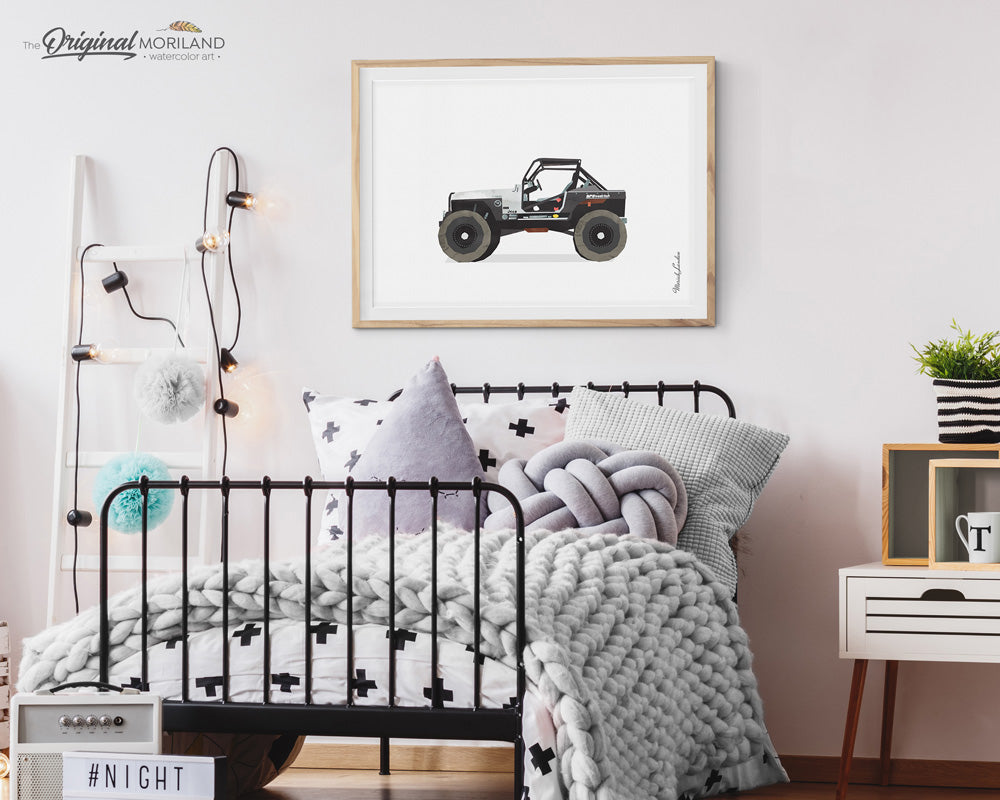 Black Jeep Wall Art for Boys and Girls Room Decor