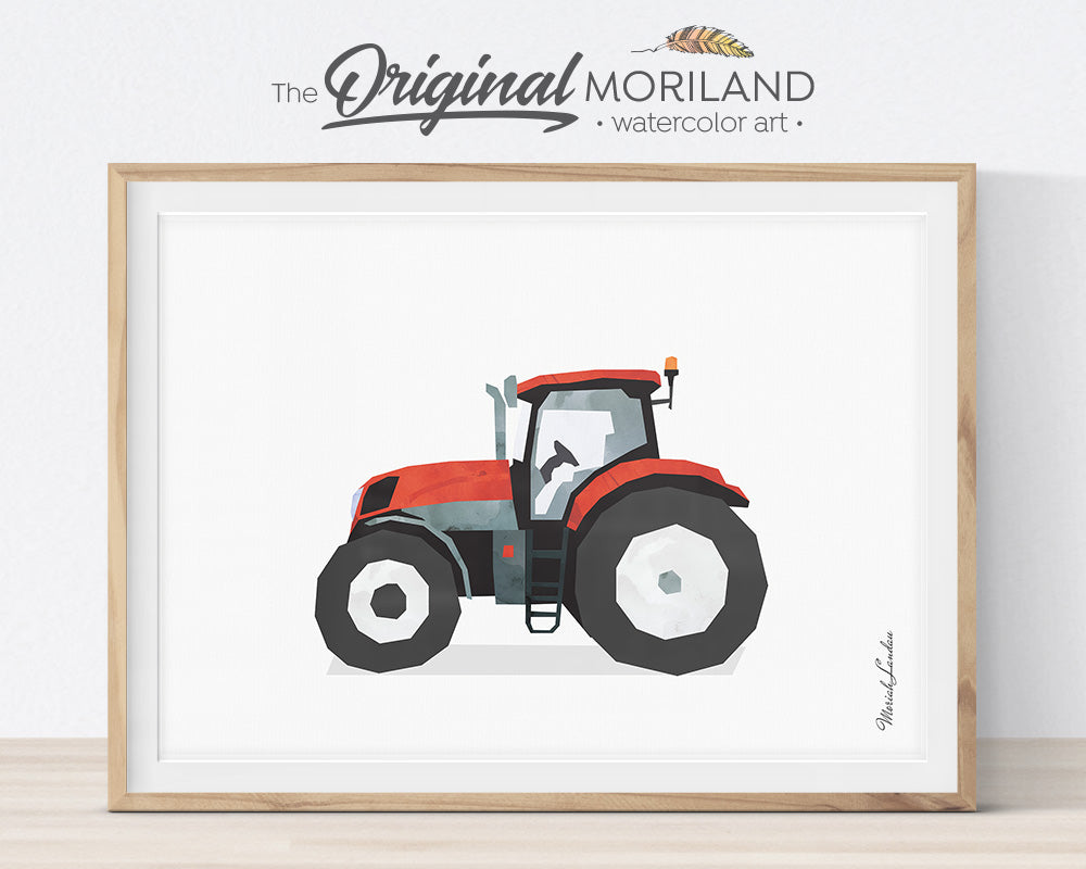 Tractor Nursery, Boy Bedroom Art, Combine Harvester Decor, Air Tractor Wall Art, Loader, Tractor Watercolor, Horse Trailer, Forklift Printable, MORILAND