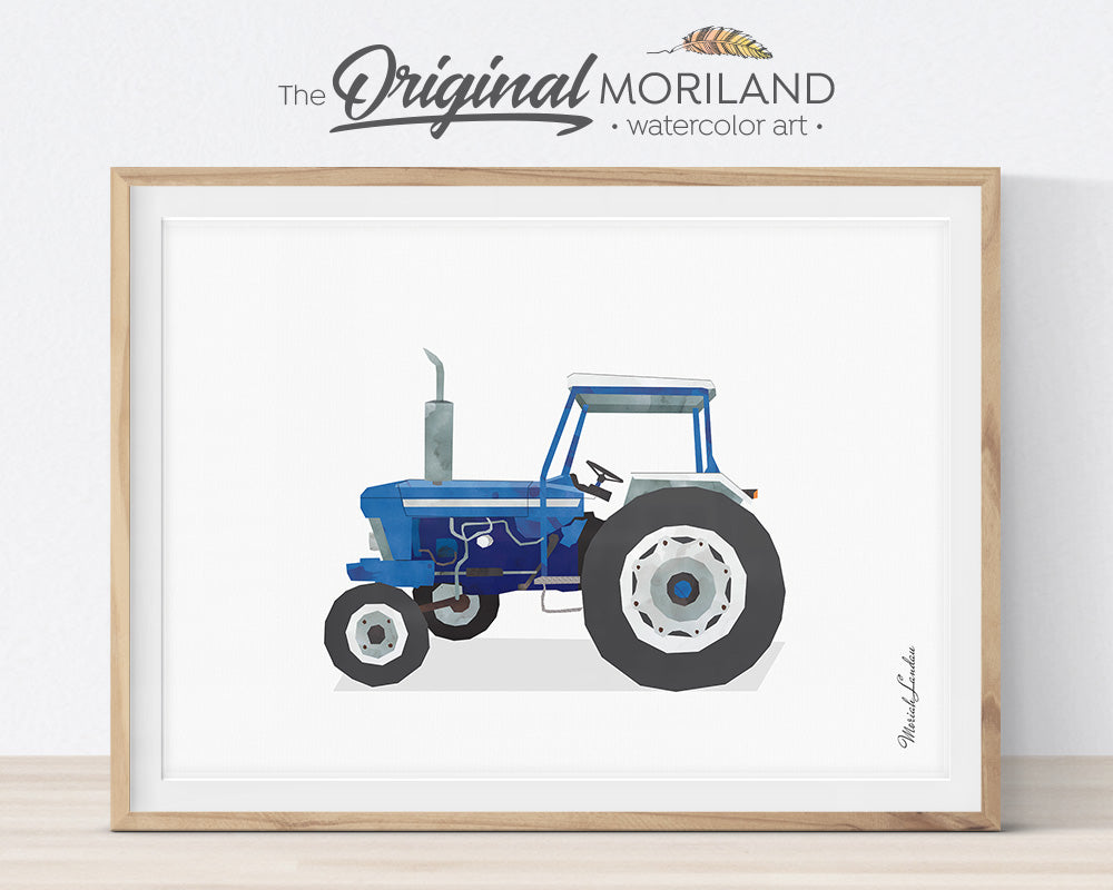 Tractor Nursery, Boy Bedroom Art, Combine Harvester Decor, Air Tractor Wall Art, Loader, Tractor Watercolor, Horse Trailer, Forklift Printable, MORILAND