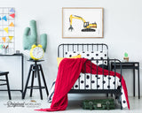 Material Handler digger Excavator Wall art for boys bedroom decor